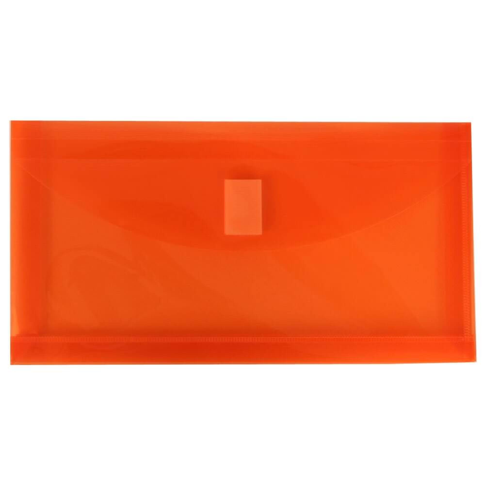 JAM Paper 5.25" x 10" Assorted Plastic Hook & Loop Closure Envelopes, 6ct.